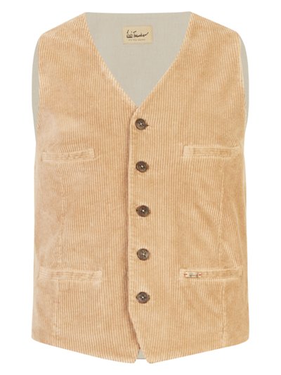 Hellbraune Cord-Weste 