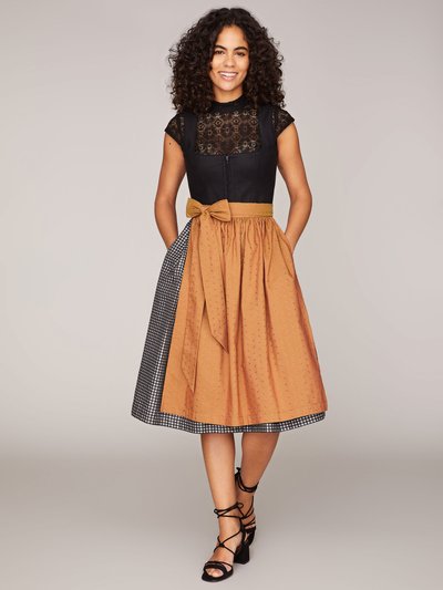 Schwarzes Dirndl mit Leinen-Mieder Schwarzes Dirndl mit Leinen-Mieder