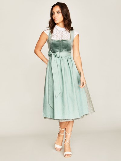 Salbeigrünes Dirndl mit zwei Schürzen Dirndl Imani Seafoam