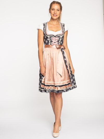 Blaues Dirndl mit rosa Schürze Blaues Dirndl mit rosa Schürze