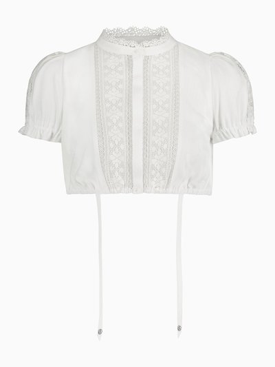 Weiße Dirndlbluse mit Puffärmeln und Häkelspitze Weiße Dirndlbluse mit Puffärmeln und Häkelspitze