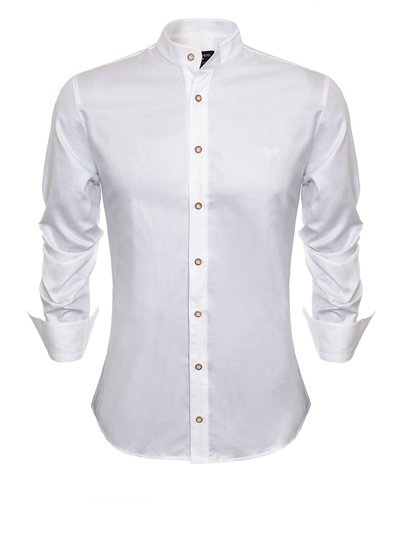 Weißes Slim Fit Trachtenhemd