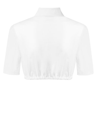 Weiße Dirndlbluse mit Rüschen-Detail