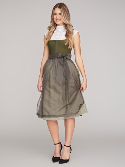 Grünes Dirndl mit Leinen-Mieder Grünes Dirndl mit Leinen-Mieder