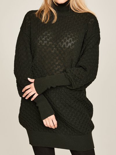 Dunkelgrüner Oversize-Pullover aus Merinowolle