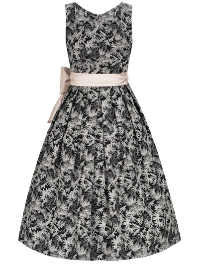 Schwarzes Dirndl mit weißem Palmenmuster