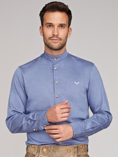 Slimfit Trachtenhemd in Blau