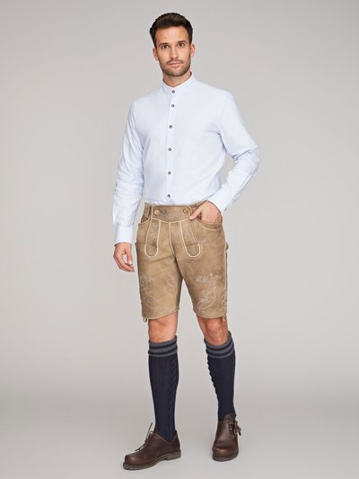 Himmelblau-Weiß gestreiftes Trachtenhemd Himmelblau-Weiß gestreiftes Trachtenhemd