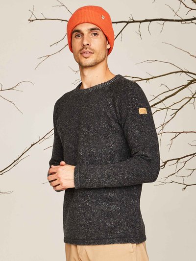 Grau melierter Pullover für Herren