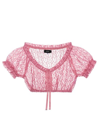 Altrosa Dirndlbluse aus Spitze