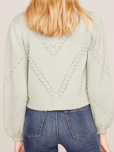 Strickjacke in Khaki mit Blumenstickerei