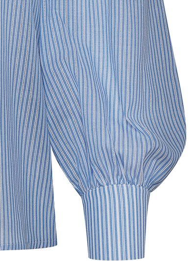 Gestreifte Bluse mit Stehkragen
