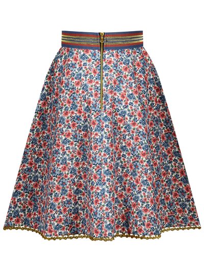 Trachtenrock mit Blumenmuster in rot und blau Trachtenrock mit Blumenmuster in rot und blau