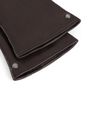 Brauner Handschuh aus Leder mit Touch-Funktion