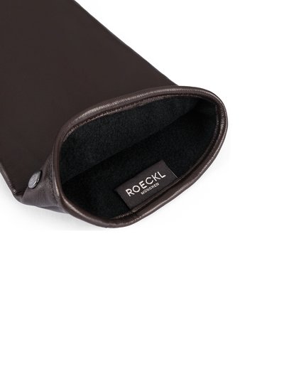 Brauner Handschuh aus Leder mit Touch-Funktion