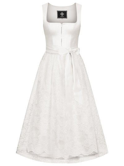 Langes Hochzeits-Dirndl in Cremeweiß Langes Hochzeits-Dirndl in Cremeweiß