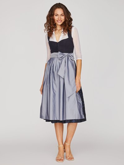 Nachtblaues Dirndl mit eisblauer Schürze Nachtblaues Dirndl mit eisblauer Schürze