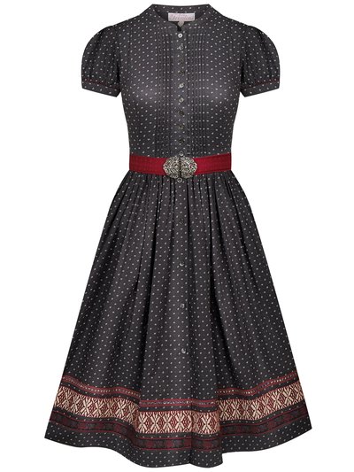 Schwarzes Kleid mit Streublumenmuster Schwarzes Kleid mit Streublumenmuster