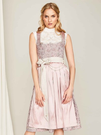 Roséfarbenes Dirndl mit Perlencharivari