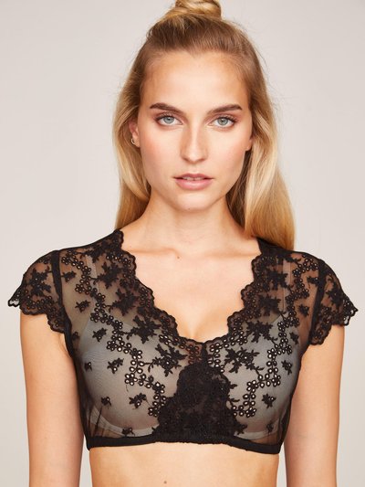 Schwarze Spitzenbluse