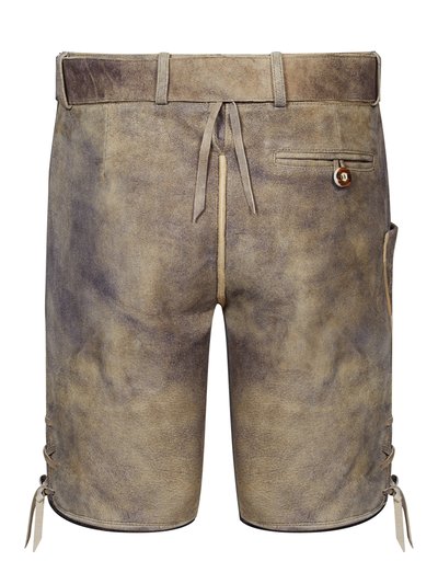 Kurze schlamm-farbene Ziegenlederhose