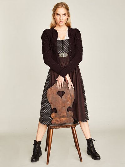 Kuschelige Strickjacke in Pflaume