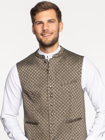 Beige Trachtenweste mit Muster Beige Trachtenweste mit Muster