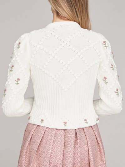 Strickjacke mit aufwendiger Blumenstickerei Strickjacke mit aufwendiger Blumenstickerei