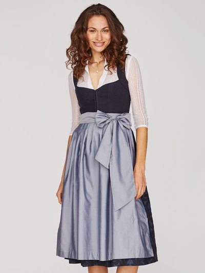 Nachtblaues Dirndl mit eisblauer Schürze Nachtblaues Dirndl mit eisblauer Schürze