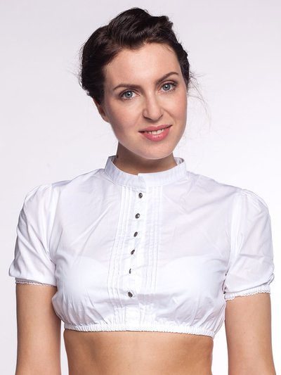 Dirndlbluse in Weiß mit Biesen
