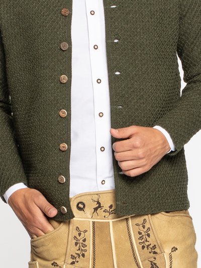 Grüne Strickjacke mit Rauten Grüne Strickjacke mit Rauten
