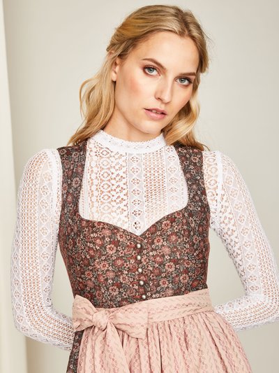 Rosé-braunes Dirndl mit zwei Schürzen Rosé-braunes Dirndl mit zwei Schürzen