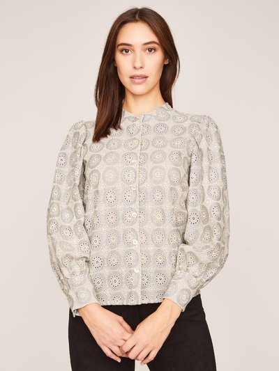 Hellgraue Bluse mit Stickerei Hellgraue Bluse mit Stickerei