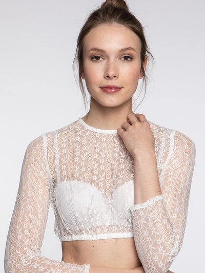 Weiße Dirndlbluse mit dreiviertel Ärmel