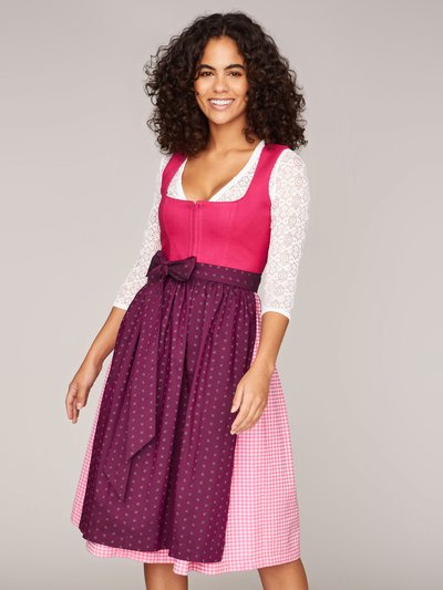 Pinkes Dirndl mit Leinen-Mieder und zwei Schürzen Pinkes Dirndl mit Leinen-Mieder und zwei Schürzen
