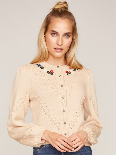 Strickjacke mit Blumenstickerei Strickjacke mit Blumenstickerei