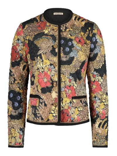Steppjacke mit Blumenmuster und Goldknöpfen Steppjacke mit Blumenmuster und Goldknöpfen