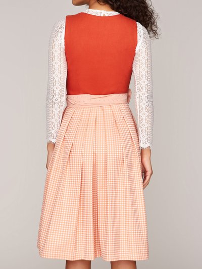 Orangefarbenes Dirndl mit Leinen-Mieder Orangefarbenes Dirndl mit Leinen-Mieder