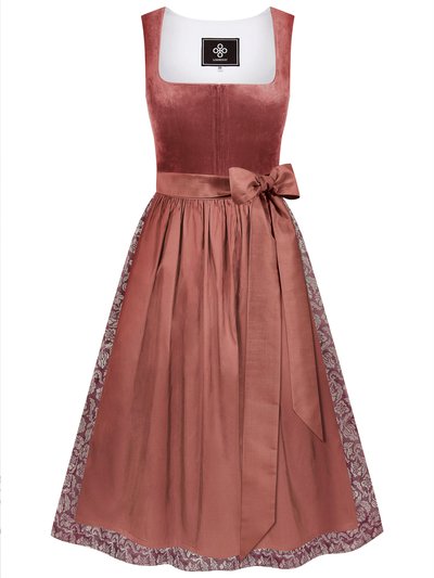 Pflaumen-farbenes Dirndl mit zwei Schürzen Pflaumen-farbenes Dirndl mit zwei Schürzen
