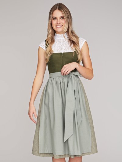 Grünes Dirndl mit Leinen-Mieder Grünes Dirndl mit Leinen-Mieder