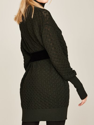 Dunkelgrüner Oversize-Pullover aus Merinowolle