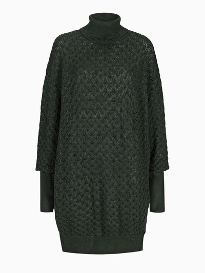 Dunkelgrüner Oversize-Pullover aus Merinowolle
