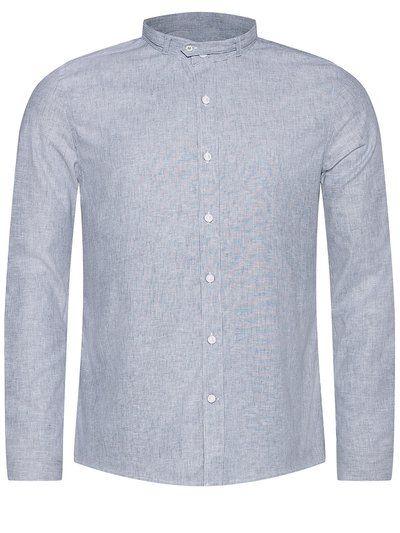 Fein gestreiftes Hemd in Graublau