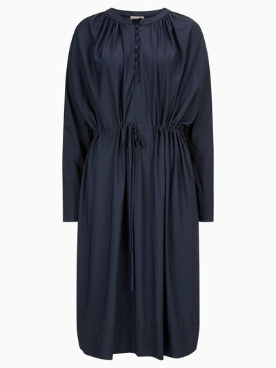 Dunkelblaues Oversize-Kleid mit Knopfleiste Dunkelblaues Oversize-Kleid mit Knopfleiste
