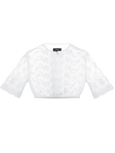 Spitzen-Dirndlbluse mit V-Ausschnitt
