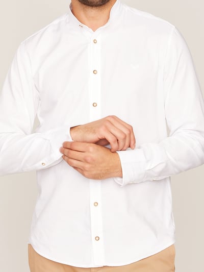Weißes Slimfit Trachtenhemd