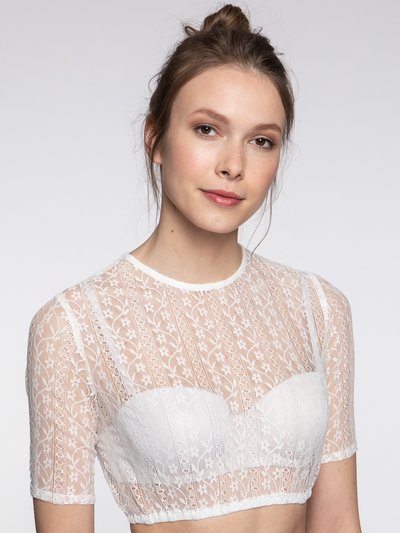 Weiße transparente Dirndlbluse