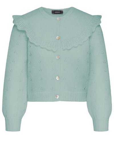 Strickjacke in Jade mit Lochmuster