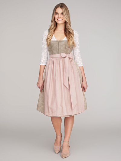 Beigefarbenes Dirndl mit zwei Schürzen Beigefarbenes Dirndl mit zwei Schürzen