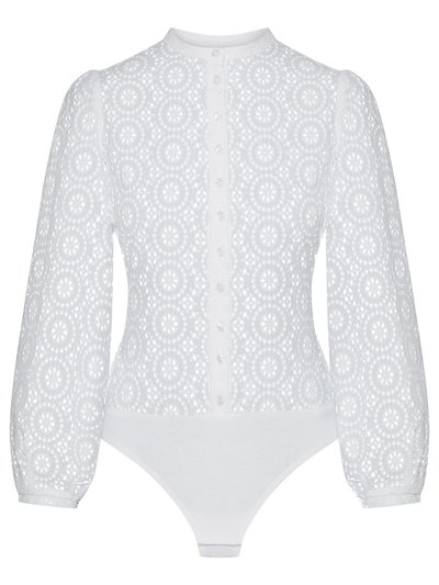 Weißer Body mit Stickerei Weißer Body mit Stickerei